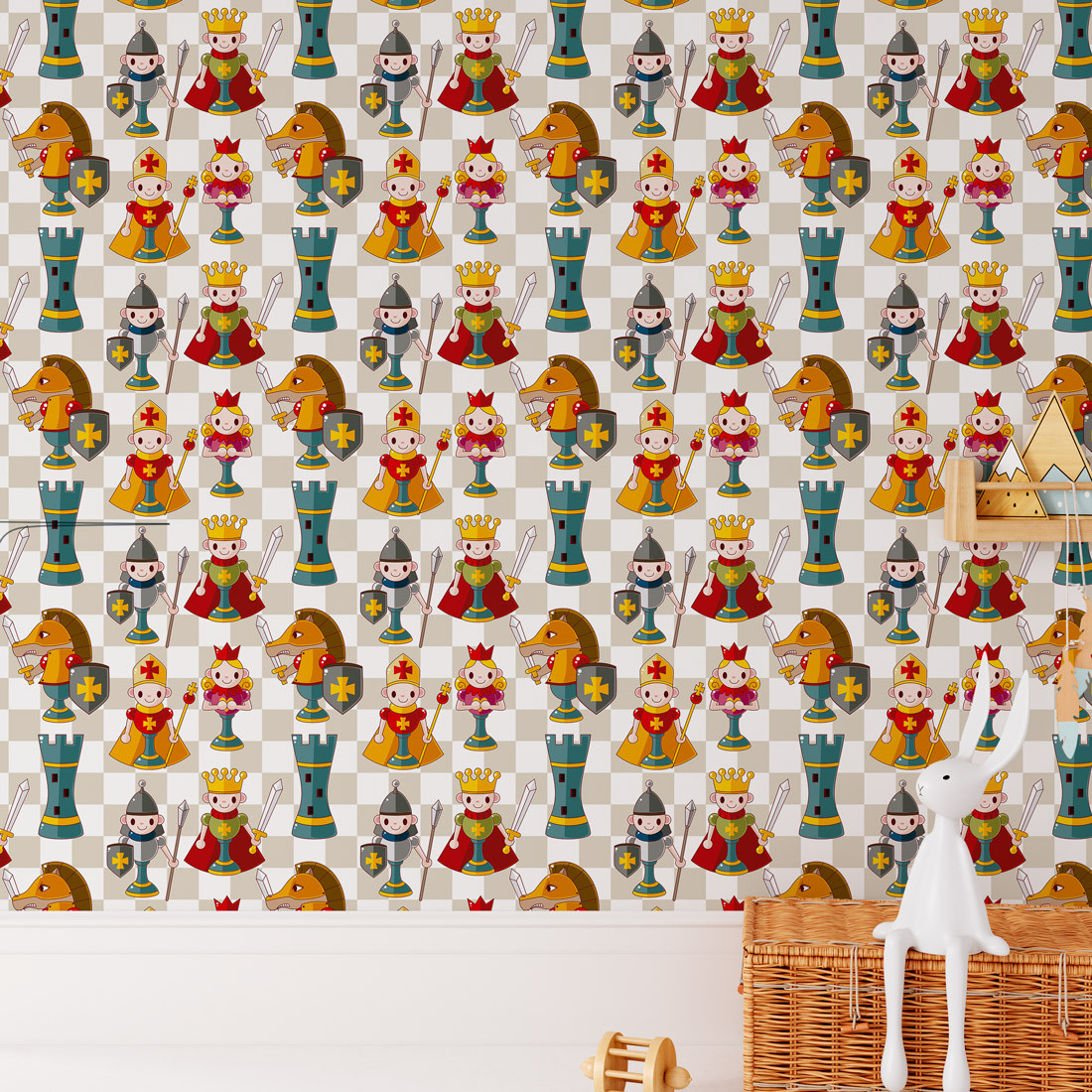Papel de parede xadrez infantil  Produtos Personalizados no Elo7