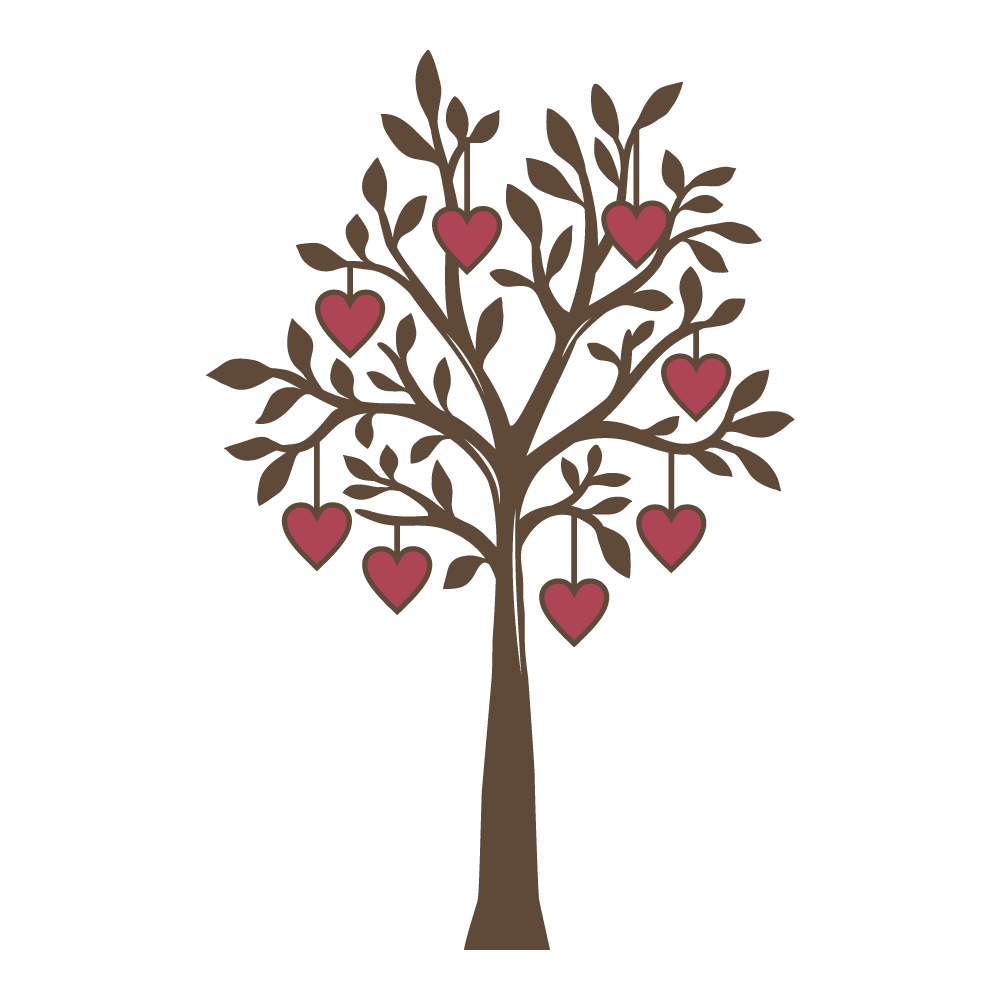 Adesivo de Parede Árvore Com Corações