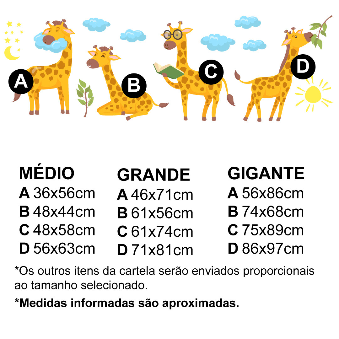 Adesivo de Parede Infantil Girafinhas Divertidas