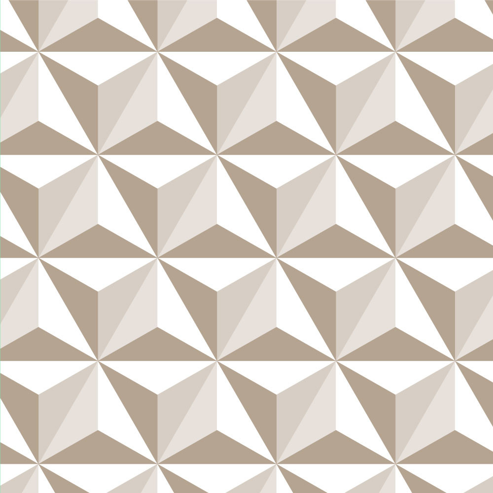 Papel de Parede Triângulos Quadrados 3D (Bege)