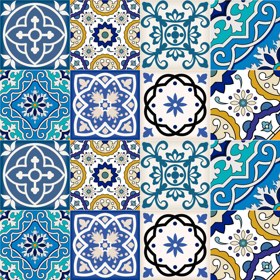 Papel de Parede Mosaico Azulejo Português 