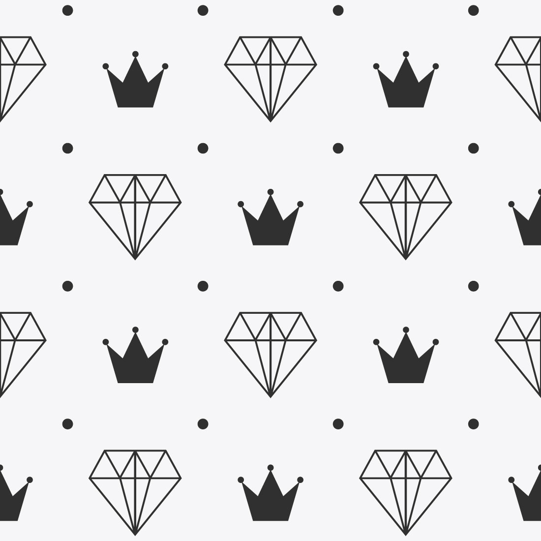 Papel de Parede Diamante e Coroa 