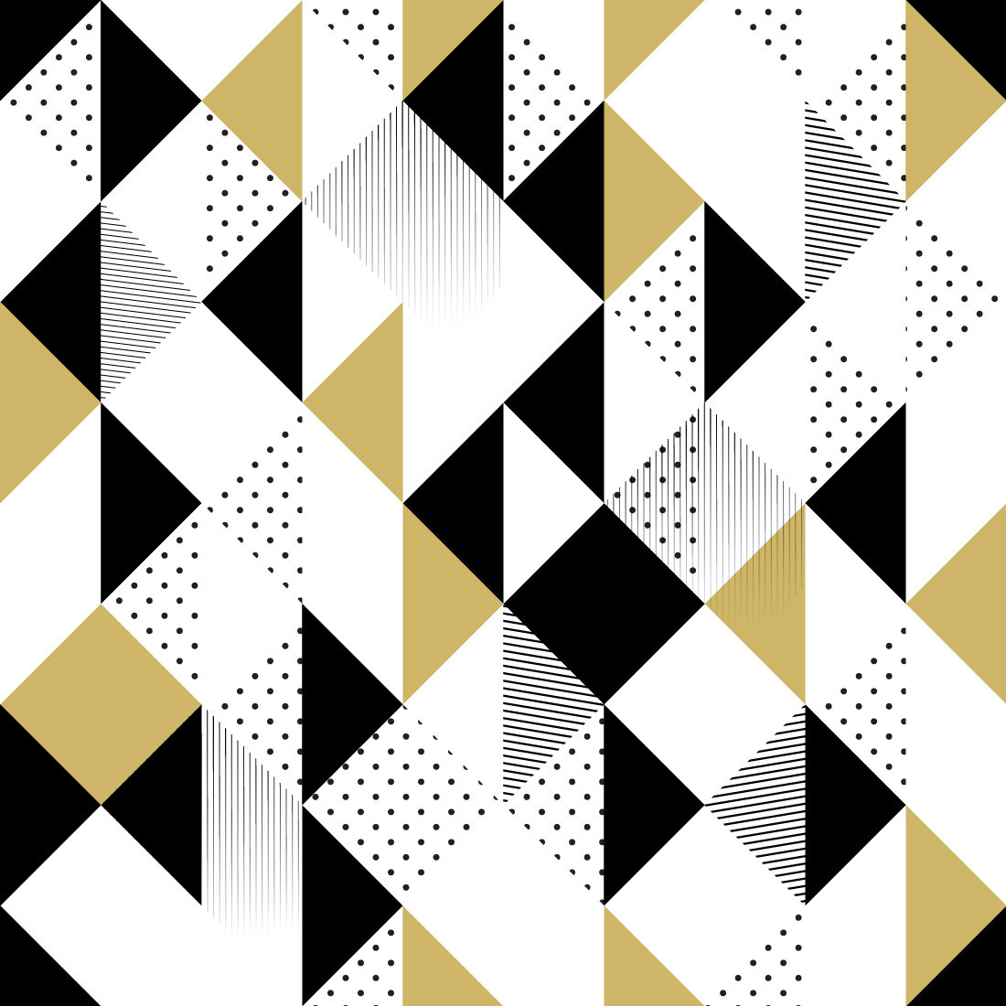 Papel de Parede Abstrato Triângulos (Preto e Amarelo)