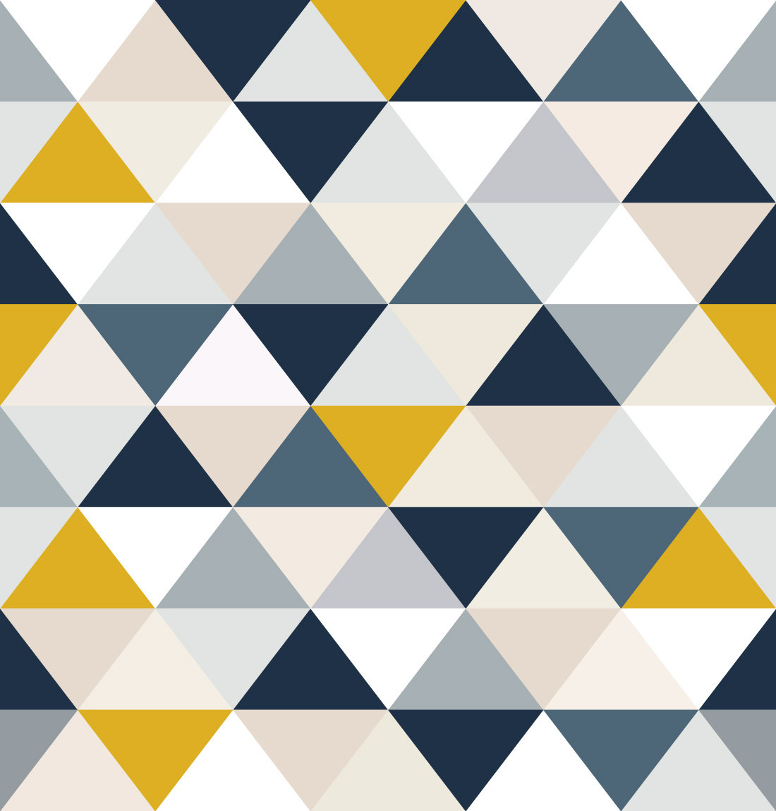 Papel de Parede Abstrato Triângulos (Azul e Amarelo)