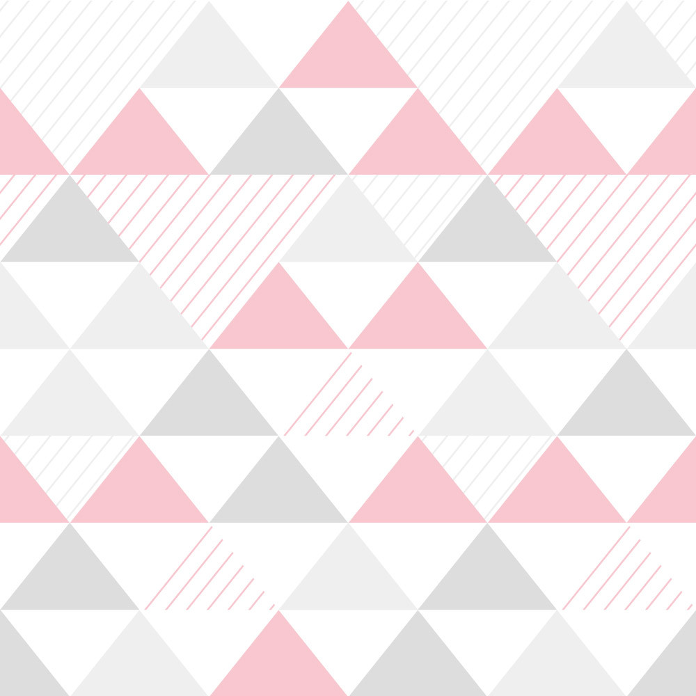 Papel de Parede Infantil de Triângulos (Tons de Rosa)