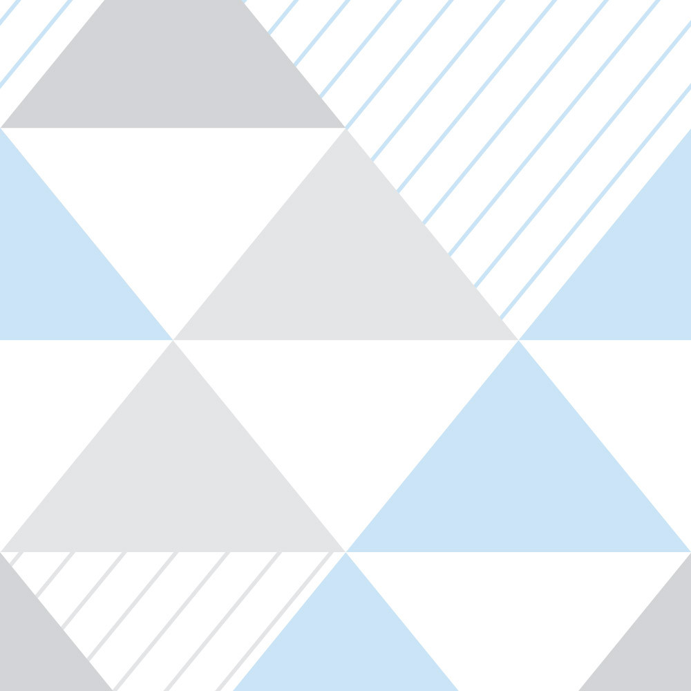 Papel de Parede Triângulos Azul e Cinza (Grande)