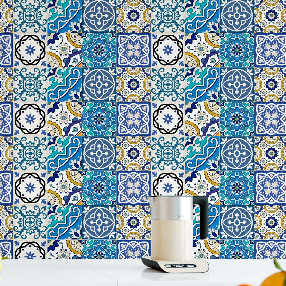 Papel de Parede Mosaico Azulejo Português 