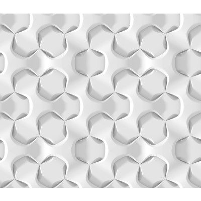Papel de Parede Hexagonal Branco 3D