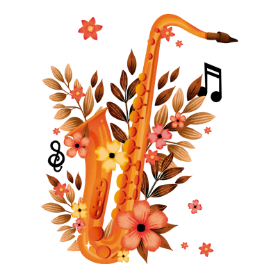 Adesivo de Parede Jazz Floral Musical