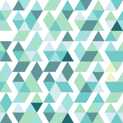 Papel de Parede Triângulos Abstratos (Tons de Verde e Azul)