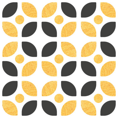 Papel de Parede Abstrato Formas Geométricas (Preto e Dourado)