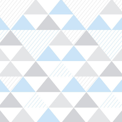 Papel de Parede Infantil de Triângulos (Tons de Azul)