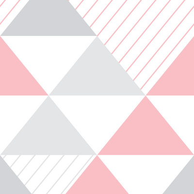 Papel de Parede Triângulos Rosa e Cinza (Grande)