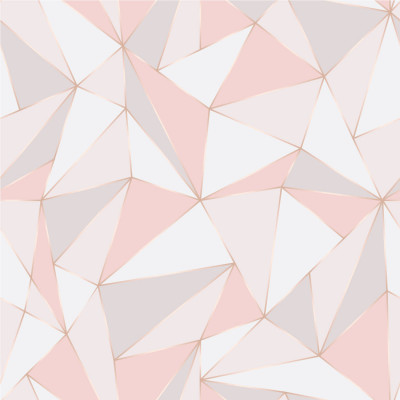 Papel de Parede Triângulos 3D Tons de Rosa