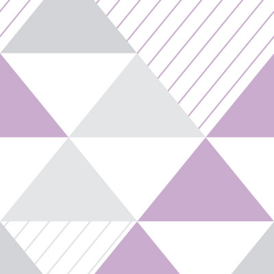 Papel de Parede Triângulos Lilás e Cinza (Grande)